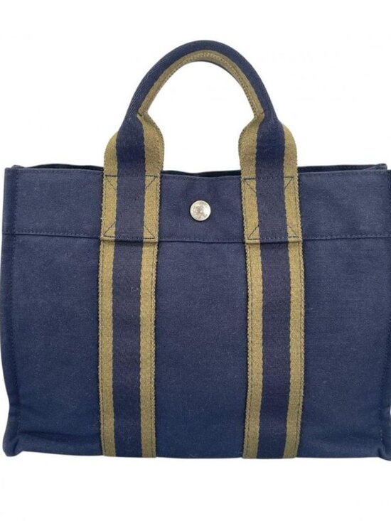Hermes Tote Fourre Tout PM Handbag Navy